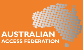 logo: orange rectangle with shaded outline of Australia