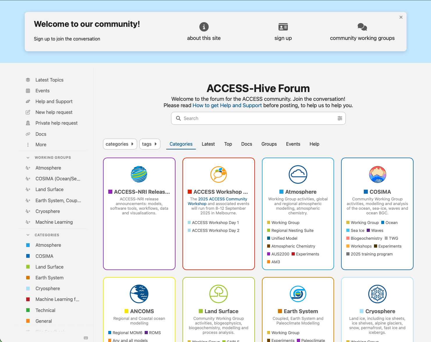 ACCESS-Hive Forum screenshot